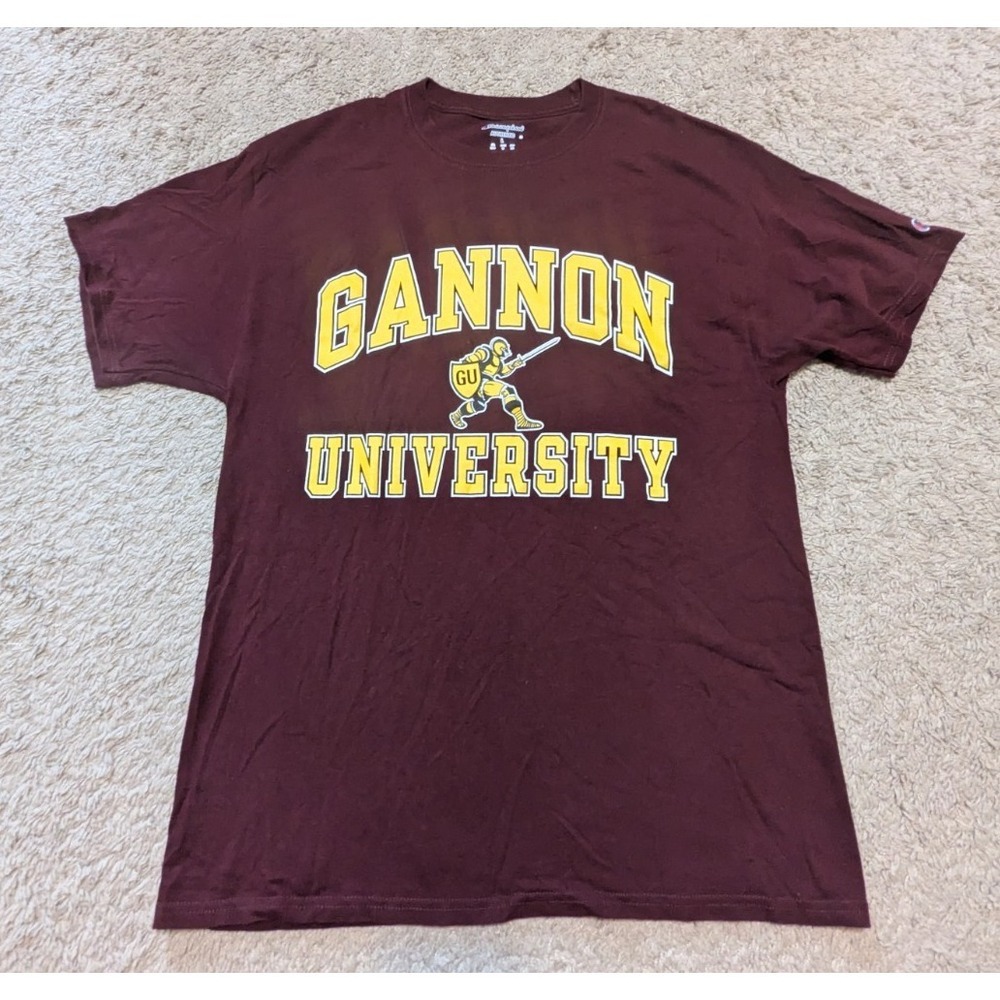 Champion Gannon University Shirt Mens Sz L Maroon College Crewneck Tee Erie PA